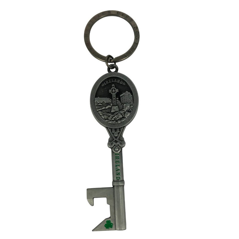Irish Key Bottle Opener Keychain With Famous Ireland Landmarks Design